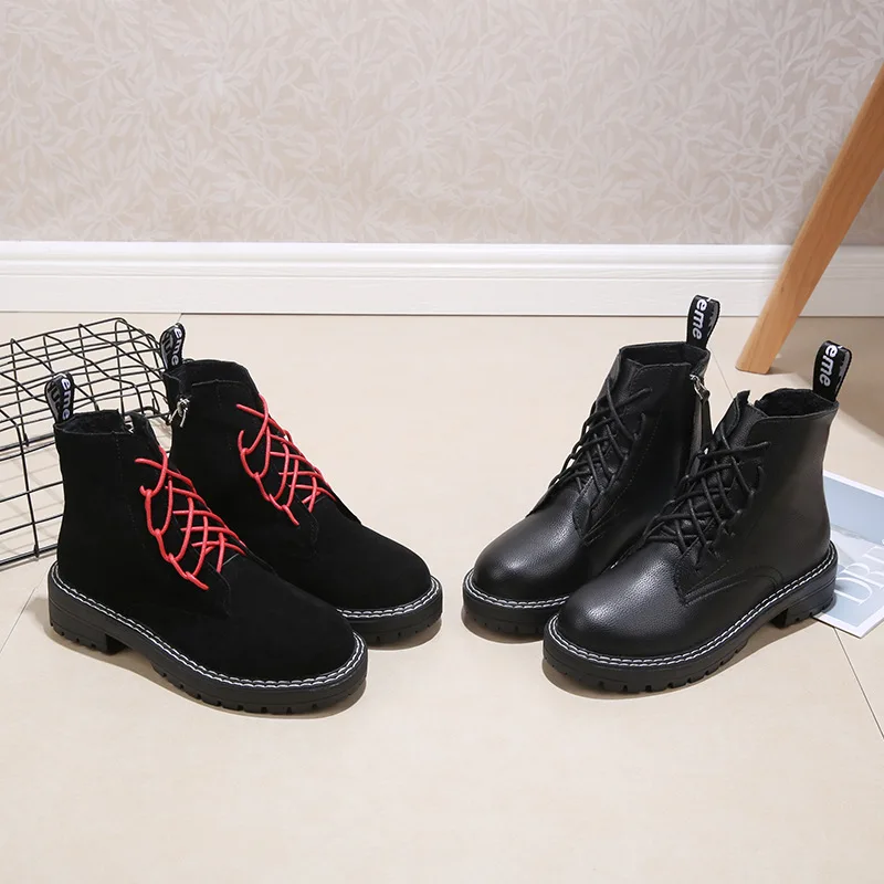 

Yang Mi Celebrity Style Martin Boots Women's M05-1 Autumn And Winter New Style Hight-top Warm Short Boots Online Celebrity Cross