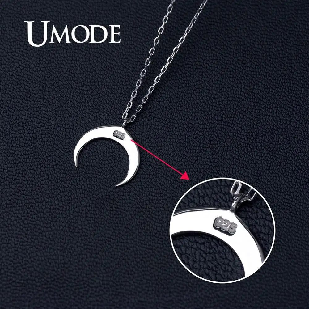 UMODE Fashion Moon 925 Sterling Silver Pendants Necklaces Gifts for Women Chains Cute Romantic Silver 925 Jewelry ULN0395 - Image 6