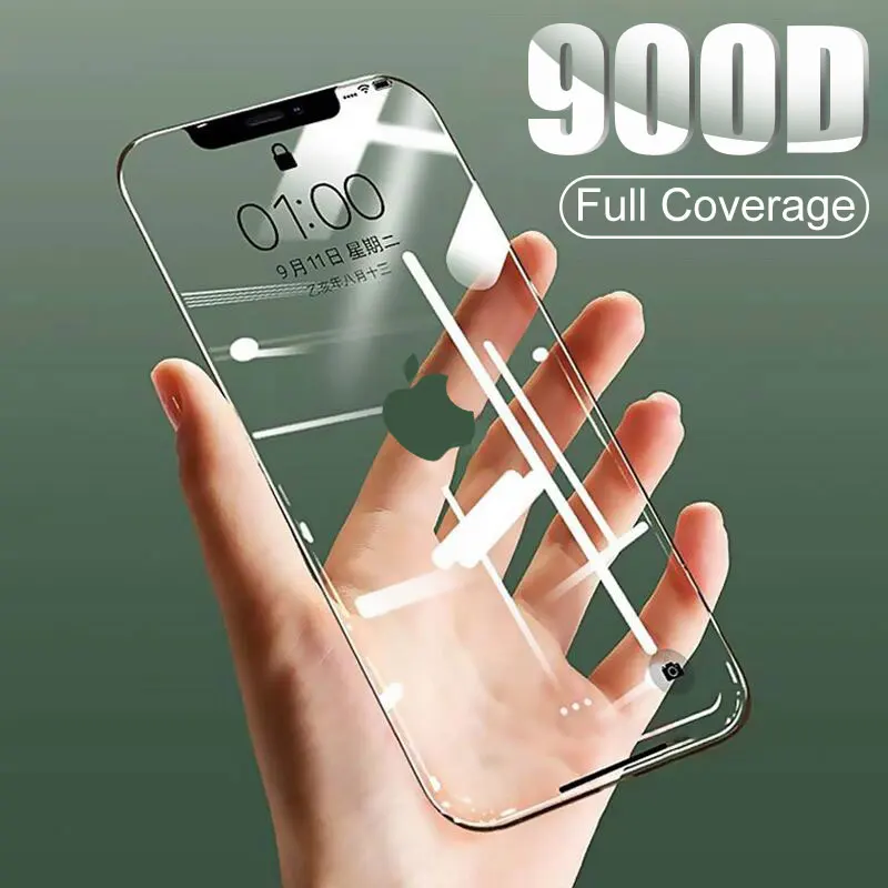 900D Curved Full Cover Tempered Glass on the For iPhone X XS Max XR Screen Protector Glass For iPhone 7 8 6 6s Plus 11 Pro Film 900D Curved Full Cover Tempered Glass on the For iPhone X XS Max XR Screen Protector Glass For iPhone 7 8 6 6s Plus 11 Pro Film