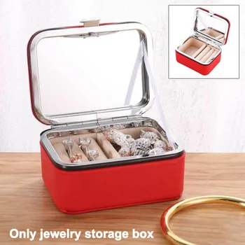

PU LeatherJewelry Box Portable Storage Organizer Earring Holder Women Jewelry Display Travel Case 2020 Hot Sale
