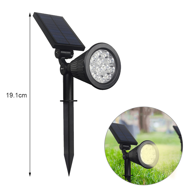 LED Solar Lawn Lamp12W Outdoor Garden Ground Spotlight Waterproof Inserting Floor Street Light RGB Landscape Decoration