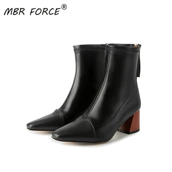 

MBR FORCE 2020New products ladies fashion European and American office clothes autumn and winter leather shoes mid-heel boots