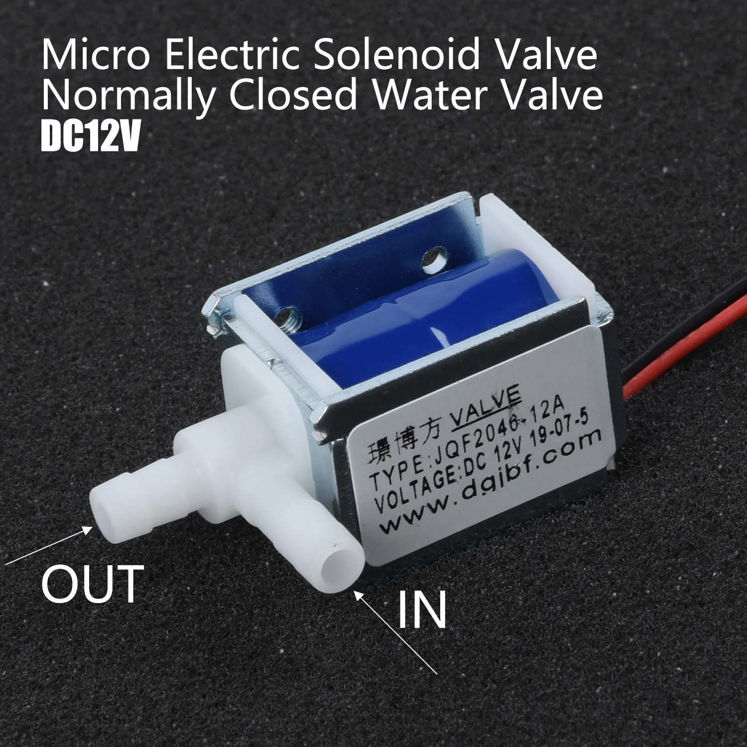 DC 12V ＜3W Micro Electric Solenoid Valve N/ C Normally Closed Water Air Valve
