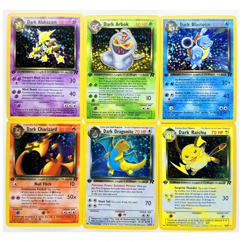 Pokemon 55 шт./компл. 1997 Team Rocket GCC reedition игрушки хобби коллекционные предметы