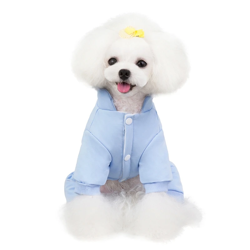 Pet осенне-зимняя теплая одежда с подкладкой из хлопка для девочек, пальто для девочек; 4 шт. в брюки с широкими штанинами, костюм для малых и средних собак Пальто с пуговицами