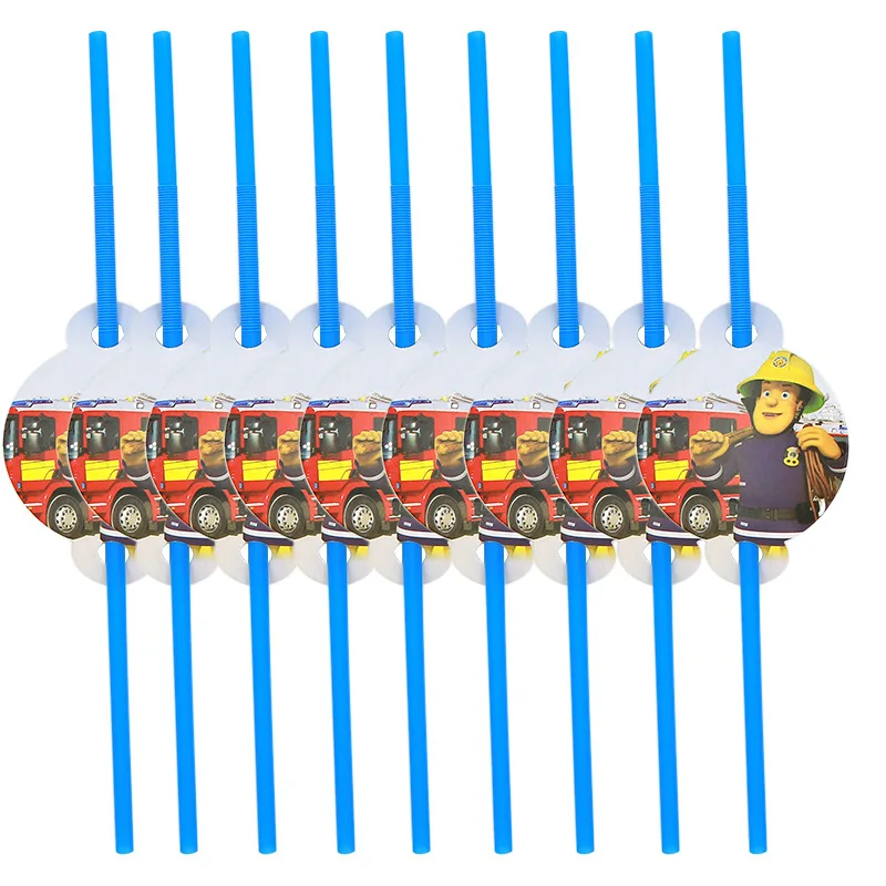 Вечерние Декорации Пожарный Сэм, бумажный стаканчик, тарелка, баннеры, Детские воздушные шары для вечеринки на день рождения - Цвет: straw 10pcs