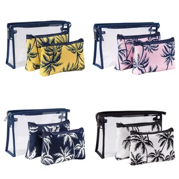 

3PCs Cosmetic Bags Waterproof PVC Wash Bag Women Travel Storage Bag Make Up Organizer Makeup Cases Beauty Bags Toiletry Pouch