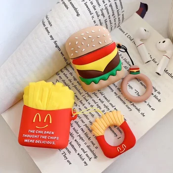 

Fun Cartoon Fries For Honor Fly pods Pro Case For Huawei FreeBuds 2 Pro Honor Flypods Earphone Charging Box Case Soft Cases