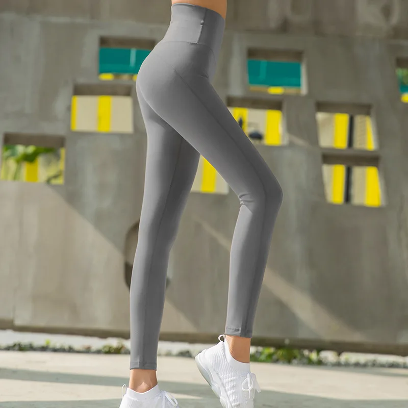 Уникальный дизайн, сексуальные розовые штаны для йоги, бесшовные спортивные Леггинсы с высокой талией, оливковые тренировочные штаны для женщин - Цвет: gray