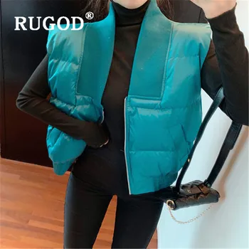 

RUGOD Autumn Winter Warm Vest Coat Women Zipper Sleeveless Jacket Solid Color Tops For Women Fashion 2019
