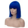 Similler-perruque Bob synthétique pour femme, coiffure courte lisse, pour Cosplay, résistante à la chaleur, bleue, noire, rouge, foncée, verte, violette ► Photo 2/6