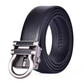 

New automatic buckle men's belt High quality suede casual business belt High quality U-shaped horse-shaped alloy belt buckle