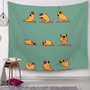 

Hippie Tapestry Wall Hanging Yoga Dog Pug Dinosaur Psychedelic Wall Tapestry Elephant Boho Decor Dorm Tapiz Mandala Carpet Beach