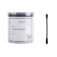 200 шт./упак. одноразовые ватные тампоны для ушей чистые качественные черные хлопковые спиральные палочки для макияжа бровей помады хлопок Чистка ушей