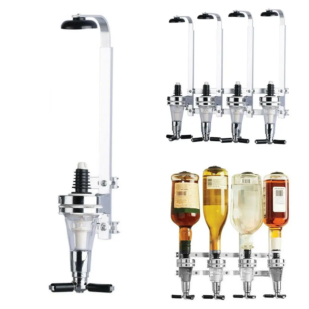 25/30/45ml Wall Mounted Stand 4 Bottle Beer Wine Dispenser Alcohol Shot Pourer Rack Liquor Drinks Home Bar | Дом и сад