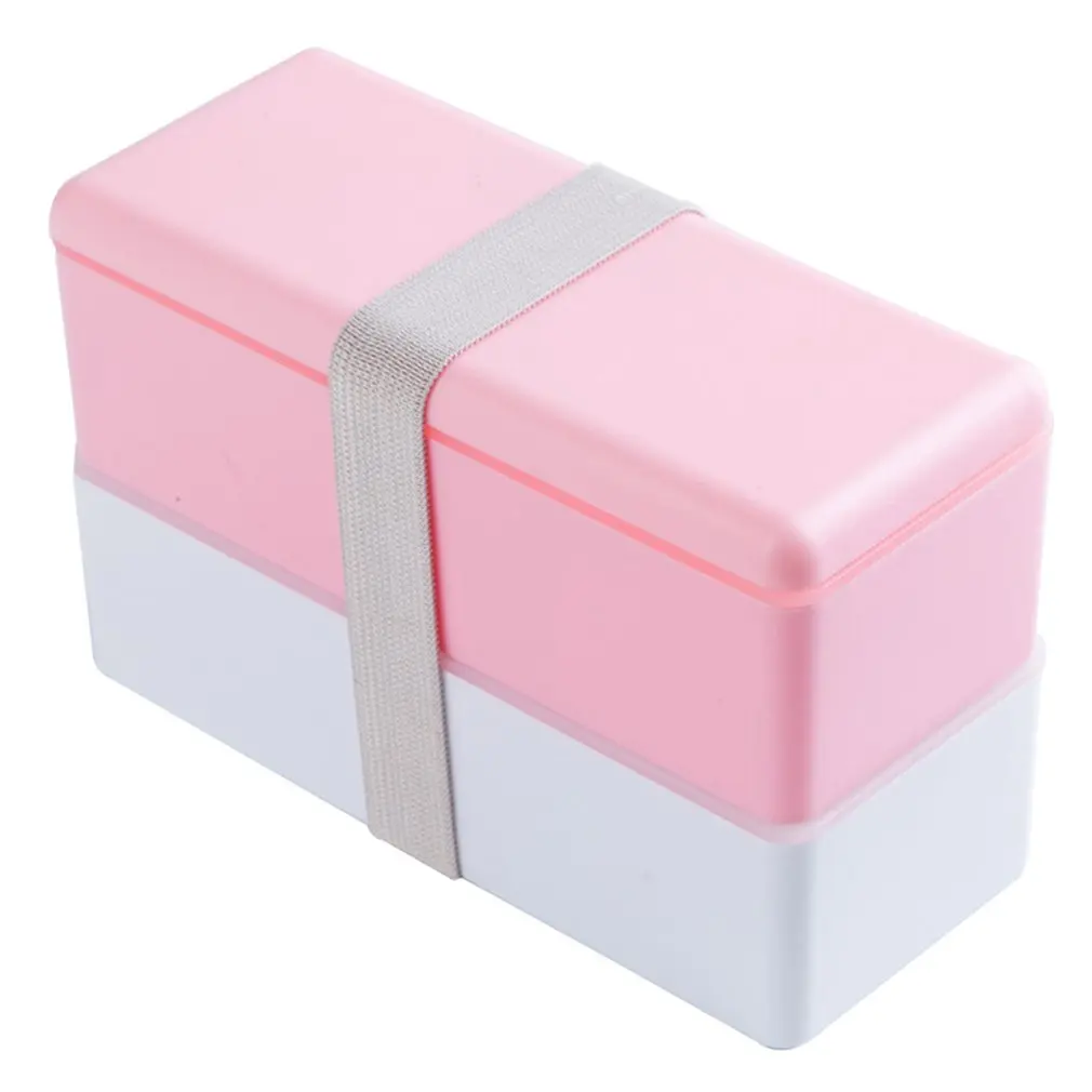 

3 Colors High Quality Double Layers Large Capacity Portable Lunch Box Bento Box Food Storage Lunchbox