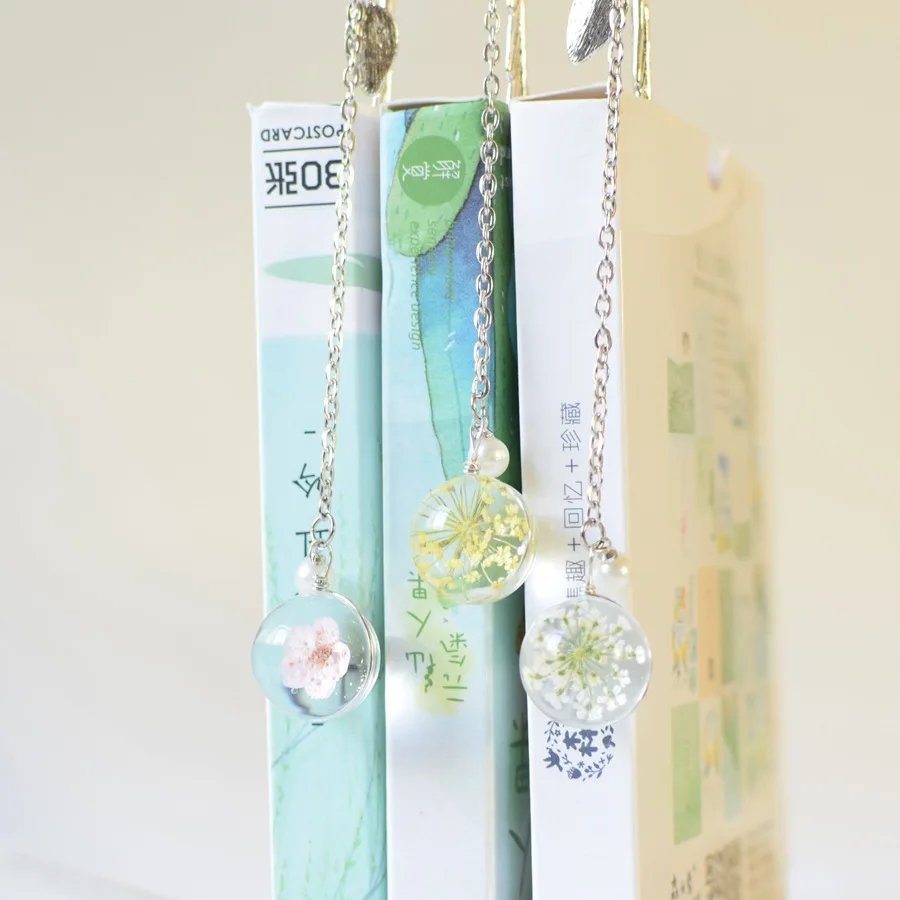 Creative Flower Specimens Bookmark Pendant Metal Book Mark Stationery School Office Supply Marks | Канцтовары для офиса и дома