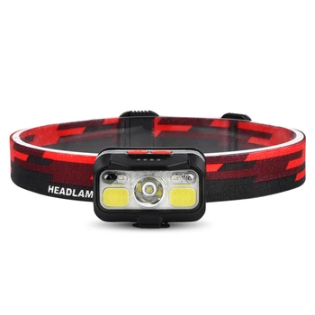 

USB Rechargeable Head Lamp Durable LED Headlight Camp Fishing Practical Multi-functional Motion Sensor Torch Lamp Flashlight