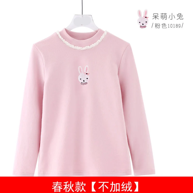 rabbit pink Футболки для девочек, детские топы на осень и весну, одежда, детские футболки для маленьких девочек, футболки с длинными рукавами, блузка для малышей, 110-150 - Цвет: rabbit pink