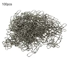 100Pcs Fishing Tackle 15/17/22mm Stainless Steel Swivel Solid Snaps Connectors