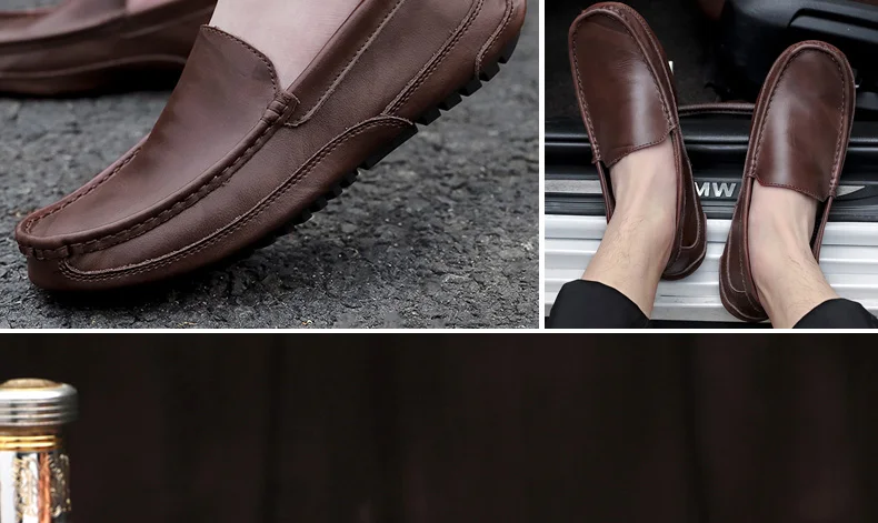 Повседневные мужские лоферы из натуральной кожи; сезон осень; chaussure homme Mocasines Hombre; мокасины; Лоферы для вождения