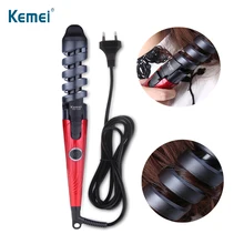 KEMEI электрические щипцы для завивки волос профессиональные спиральные щипцы для завивки волос палочка Инструменты для укладки волос керамические щипцы для волос для малышей Liss