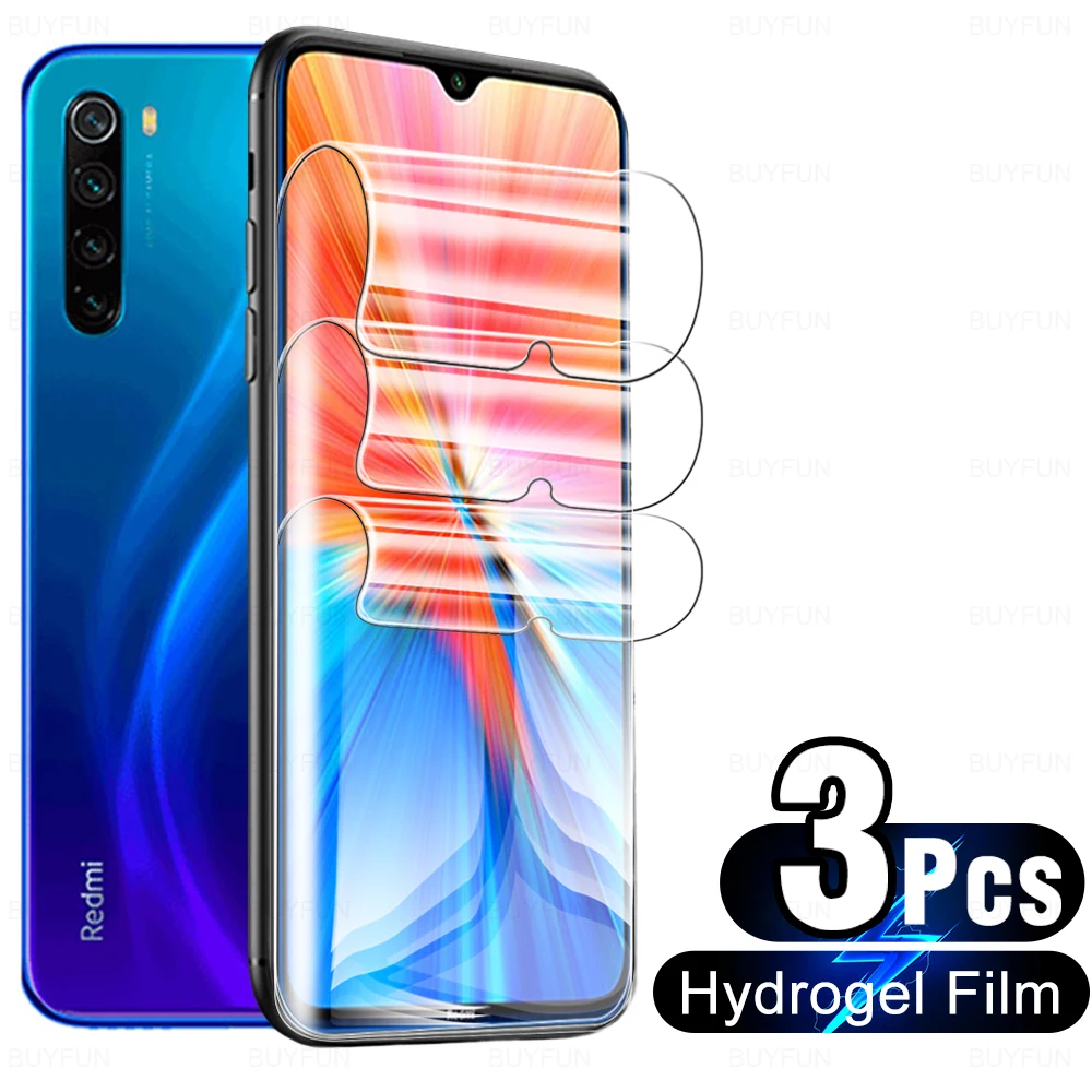 3 шт. Защита экрана для Xiaomi Redmi Note 8 2021 Note8 Pro 8T 8pro 8A задняя Гидрогелевая пленка не