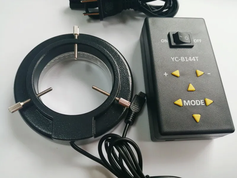 144 LED 4 구역 스테레오 현미경 링 라이트, 48mm 어댑터 포함
