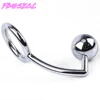 FBHSECL 40/45/50mm Metal Anal Hook with Penis Ring for male Anal Plug Penis Chastity Lock Fetish Cock Ring Sex Toys for Men 1