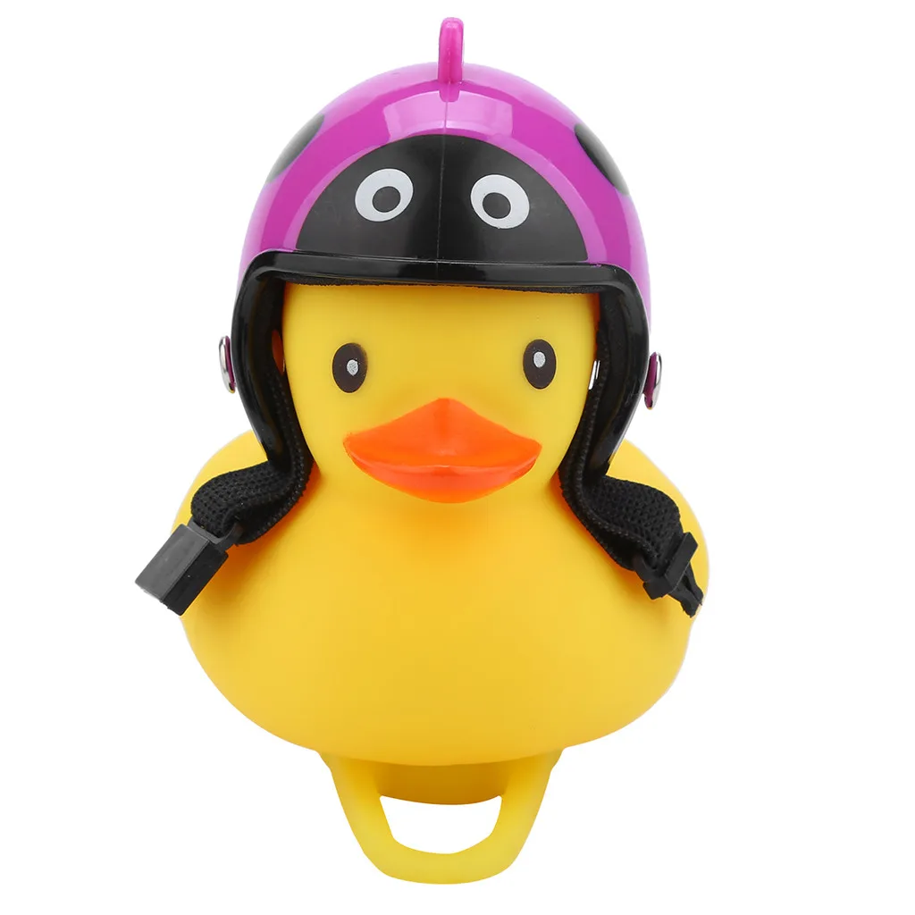 Flash Deal Bicycle Bell Duck Head Light Vibration Light Yellow Propeller Small Yellow Duck Helmet Bamboo Dragonfly Duck Shape New Hot #N 68