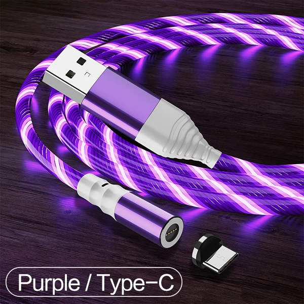 For Type-c Purple POPSTAND быстрое зарядное устройство 3,0 Магнитный кабель для iPhone XS XR X 7 6 Быстрый Micro usb type C магнит type-C телефонный кабель для samsung - Цвет: For Type-c Purple