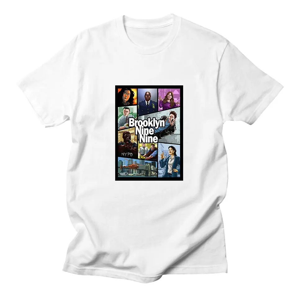 

Brooklyn Nine Nine Tshirt Male Plus Size Casual Loose Harajuku Fashion High Quality O Neck Comfortable White Tee Shirt Slim Fit