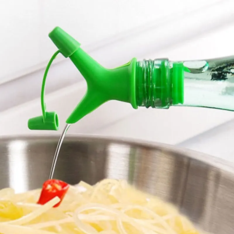 Двойная бутылка для масла пробка рта соус бутыли с распылительной насадкой