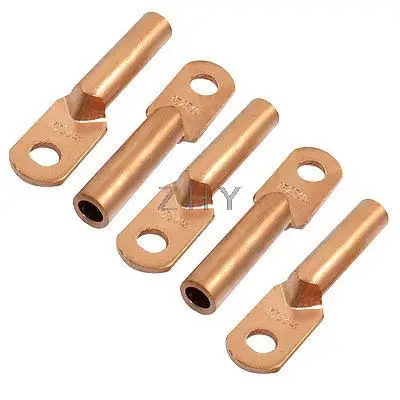 

5 Pcs 7.5mm Wire Connecting Hole Tube Terminal Copper Cable Lug for 8mm Bolt