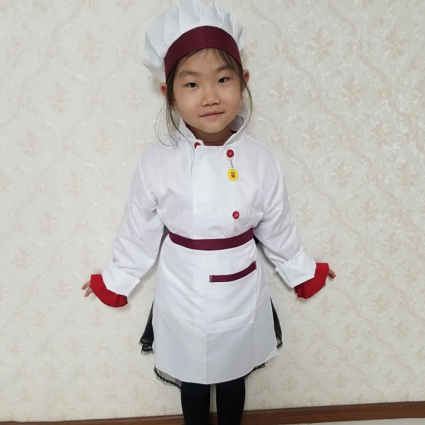 Детский костюм для косплея, костюм шеф-повара на Хеллоуин, кухонный ресторан, для мальчиков и девочек, поварская одежда, рождественский подарок