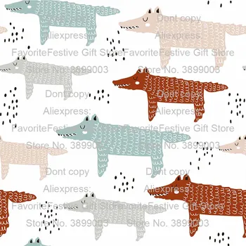 

wolf 100*165cm animalFabric,Polyester Spandex Knit Fabric,HeadWrap Headbow DIY cloth dress material