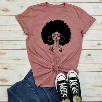 

2020 New Summer casual short sleeve Pink lady print t shirt for women o neck tee shirts tops female basic t-shirts mujer