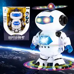 Детский игрушечный космический танцующий Электрический робот-танцор ветра, вращающийся светильник-робот