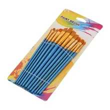 12 шт. кисти для рисования нейлоновые волосы набор кистей для рисования с 2 поддонами для рисования палитра для акварельных акриловых масляных картин отличный подарок