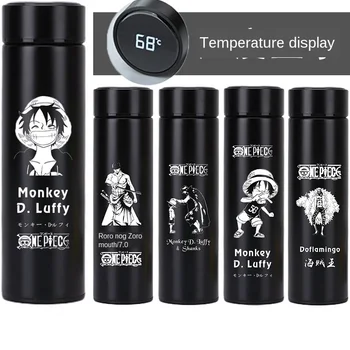 

EWYAS Creative Mug Stainless Steel One Piece Luffy Show Temperature Thermos Portable Unisex Students Personality Trendy