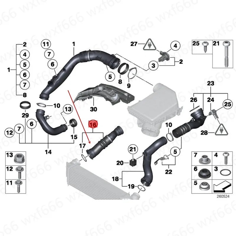 Автомобильная турбо трубка supercharger впускная труба впускной шланг интеркулер труба подходит для X5b mwX6 E70 E71 35ix 40ix N55 дроссельная заслонка