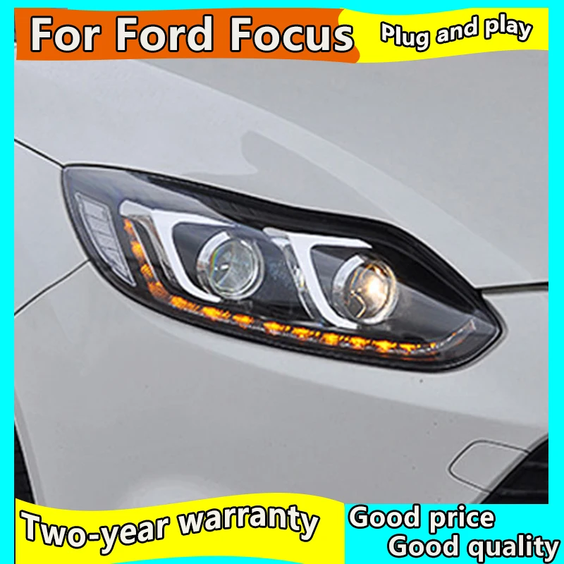 Автомобильный Стайлинг для Ford Focus фары 2012 2014 фокус 3 светодиодный DRL Bi Xenon объектив