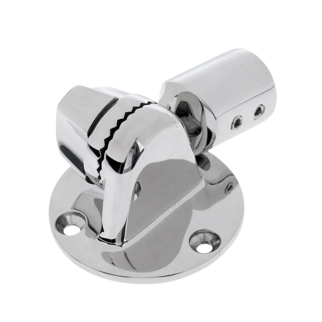 Adjustable 22mm Antenna Ratchet Deck Base Mount - Stainless Steel