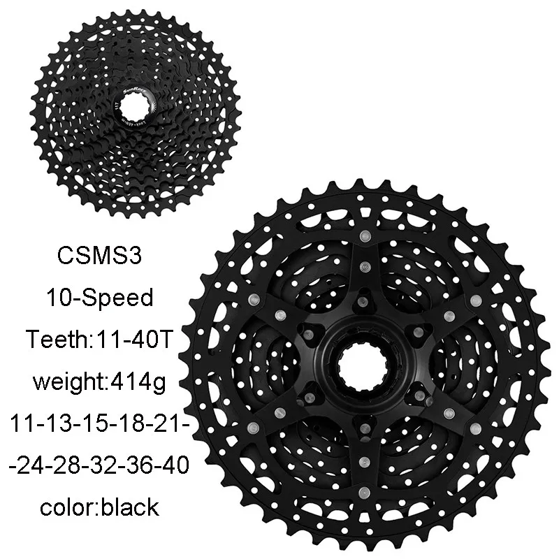 Sunracing 10 скоростей CSMX3 S3 MTB велосипед кассета 11s 40T 42T 46T велосипед свободного хода для shimano 10V система маховика - Цвет: S3-10S-40T-black