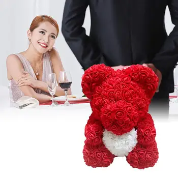 

PE Foam Simulated Rose Bear Doll Plush Doll Valentine's Day Decoration Doll Car Accessories Home Decor Gift For Girl Friend