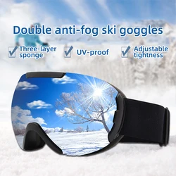 Ski Goggles PC Lens Large Spherical Surface Double-Layer Anti-Fog Snow Goggles Comfortable Mountaineering Goggles Ski Mask