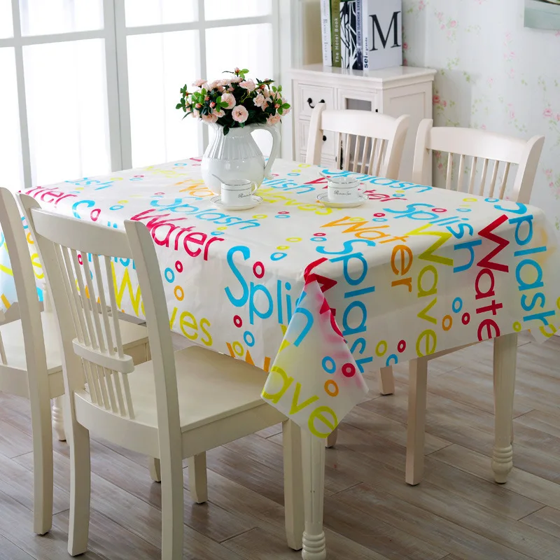 PVC Pastoral Table Cloth Waterproof Oilproof Floral Printed Lace Edge Plastic Table Covers Anti-Hot Coffee Picnic Mat