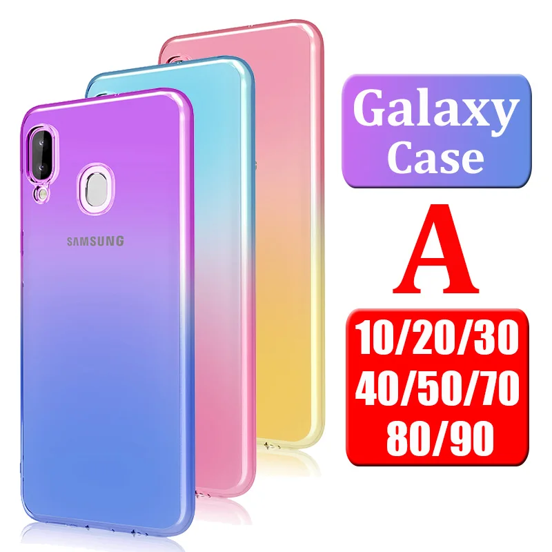 Чехол с градиентными цветами для samsung Galaxy A10 A20 A30 A40 A50 A60 A80 A90 Защитная крышка