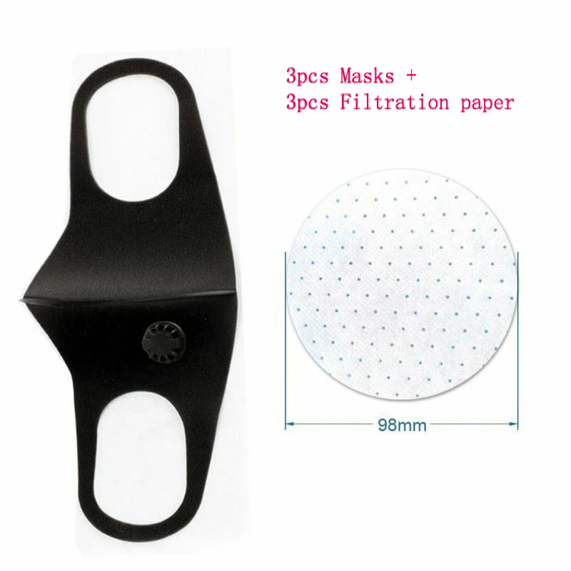 

3 pcs/lot Dustproof Anti-fog And Breathable Face Masks Washable Air Face Mask with Filter Anti-PM2.5 Unisex Mouth Muffle Cover
