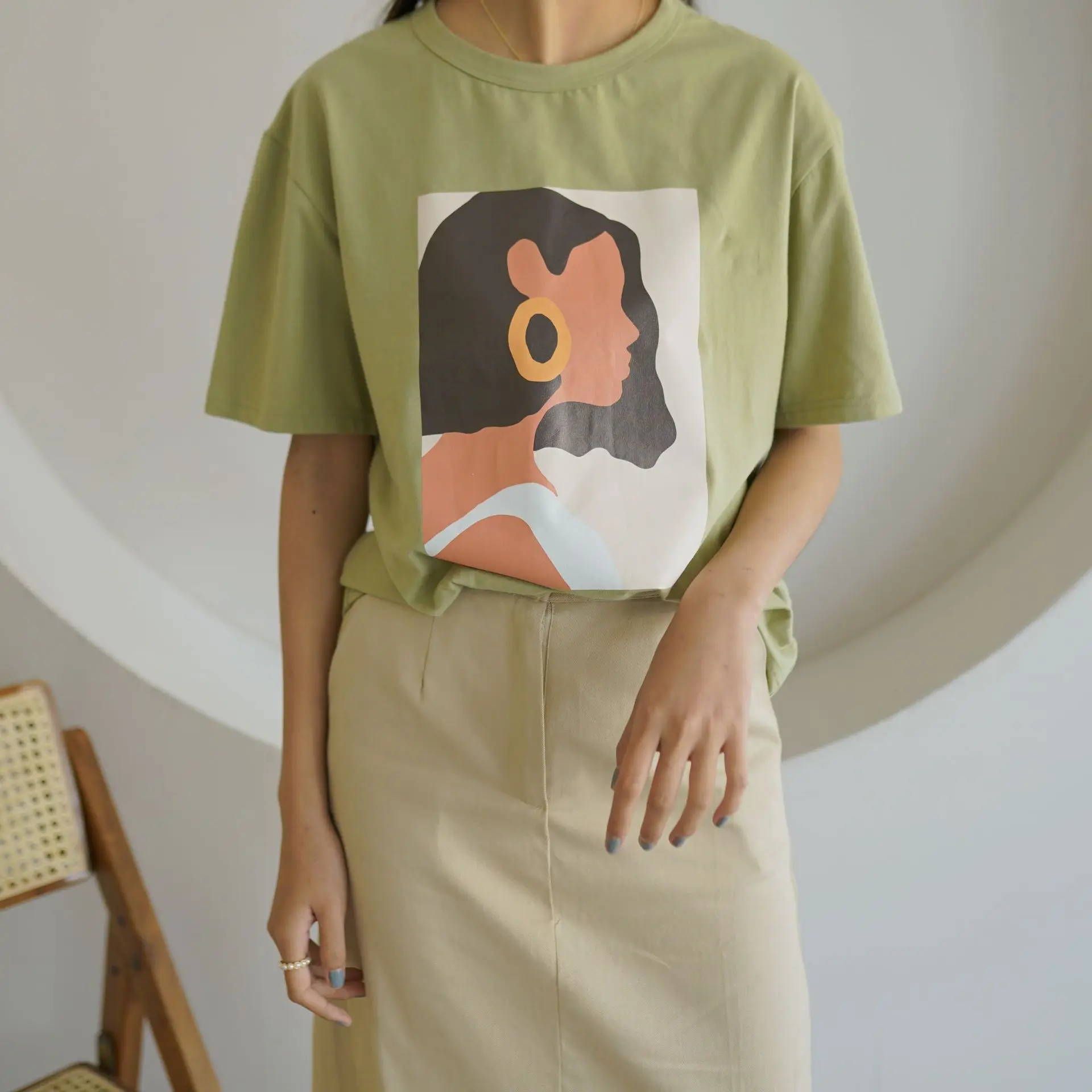 Summer T Shirt Women Character Printed Fashion Girls Tops 95% Cotton Female Tees O-Neck Korean T-shirts Short Sleeve Femme Shirt